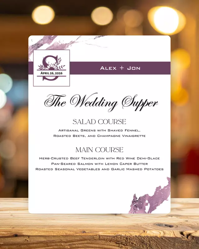 Knot Series Dining Easel Signs