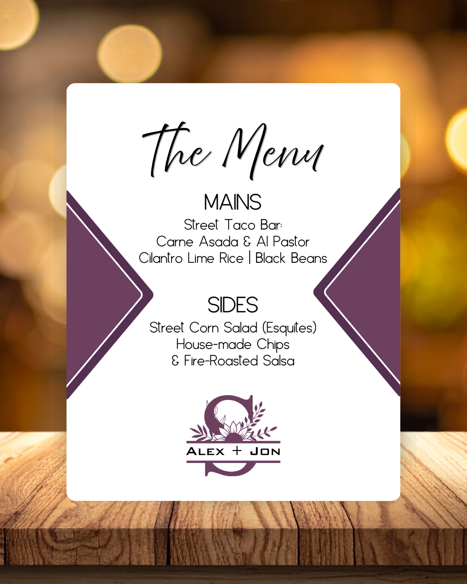 Knot Series Dining Easel Signs