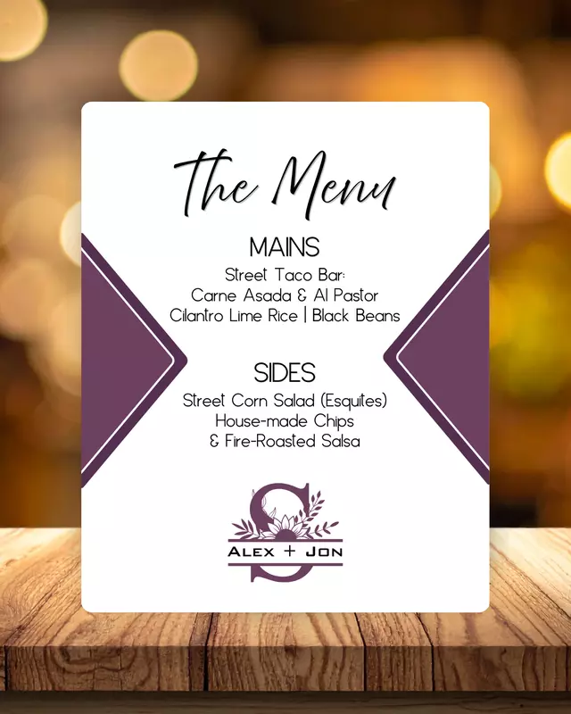 Knot Series Dining Easel Signs