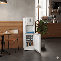 Front view of Blue Star BWD3FMRUA dispenser with cooling cabinet.