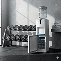 Blue Star hot, cold, and ambient water dispenser with cooling unit.