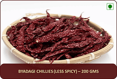 Byadagi Chillies (Less Spicy) - 200 Gms