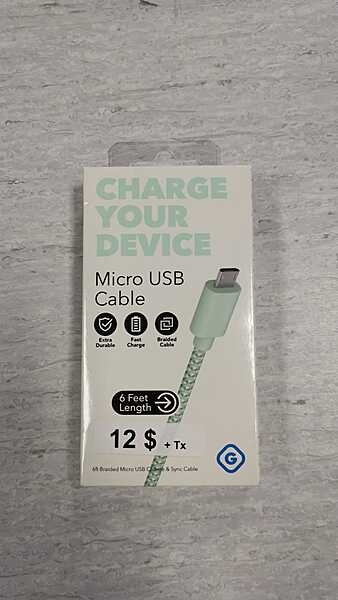 Câble Chargeur Micro USB 6Pi 1.82 M GEMS