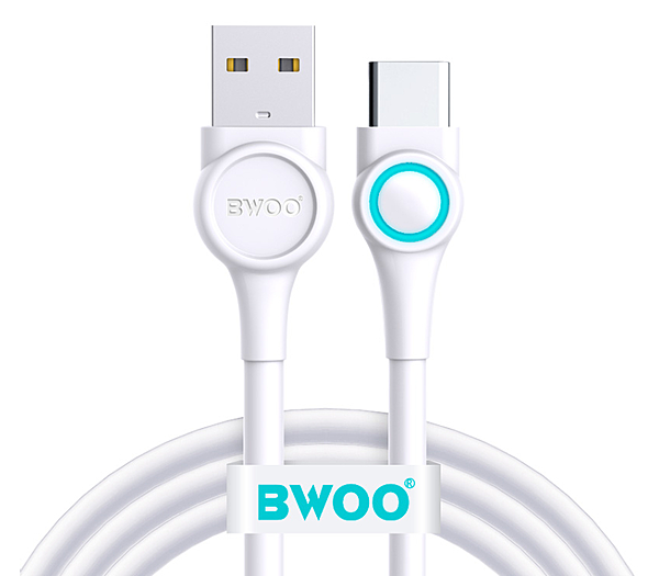 Câble Chargeur USB Type A Mâle Vers USB Type C Avec Lumiere Colorée (B0-X213C) Bwoo