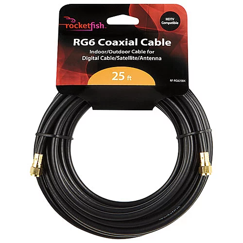 Câble Coaxial RG6 25 Pi 7.62 M Rocketfish Boite Ouverte