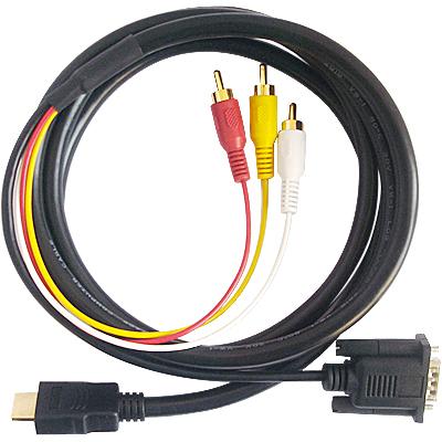 Câble HDMI - 3RCA+VGA M/M 6 Pi