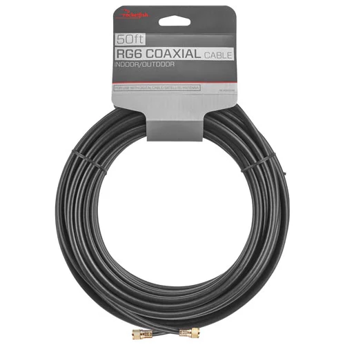 Câble coaxial RG6 50 Pi 15.24 M Rocketfish Boite Ouverte