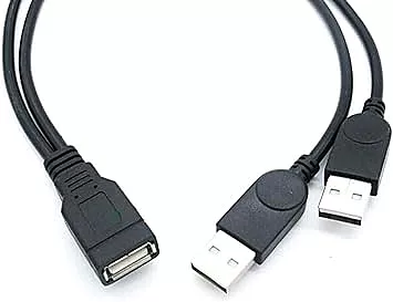 Câble d'extension USB 2.0 Femelle Vers 2 Mâles