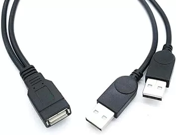 Câble d'extension USB 2.0 Femelle Vers 2 Mâles