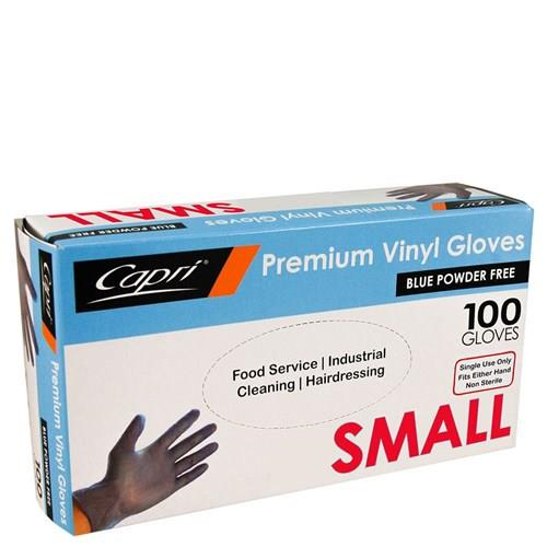 Powder Free Blue Vinyl Gloves Small Pack  100