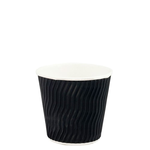 Coffee Cup Double Wall Cool Wave Black 8 Oz Squat Ctn 500