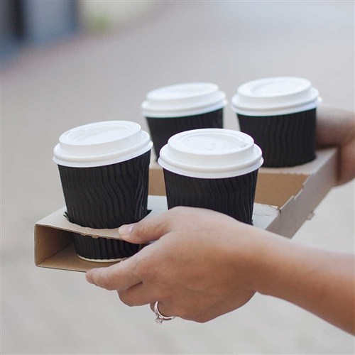 Coffee Cup Double Wall Cool Wave Black 8 Oz Squat Ctn 500