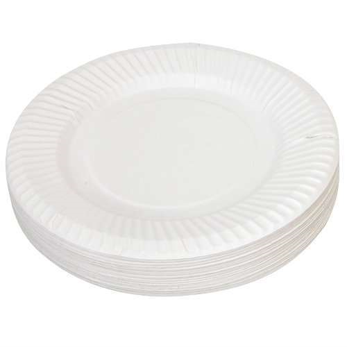 Paper Plate Uncoated White 230 mm Pack 50