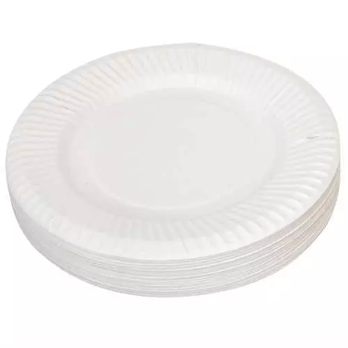 Paper Plate Uncoated White 230 mm Pack 50