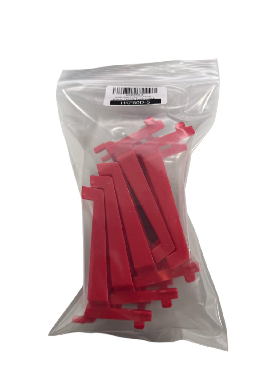 Wall Board Plastic Hook, 80mm Double Hook, 5-Pack | HKP80D-5
