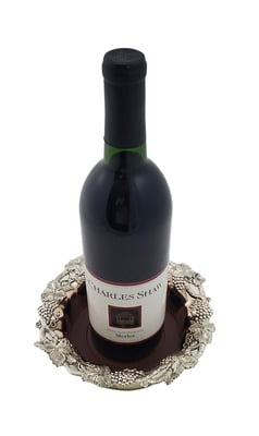 Wine Coaster Vintage Design Silver Plate 2' H x7' D Wine Coaster Vintage Design Silver Plate 2' H x7' D