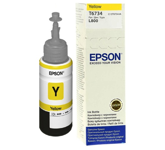 INK CART EPSON T6734 Yellow for L800, L805, L810, L850, L1800-70ml - C13T67344A