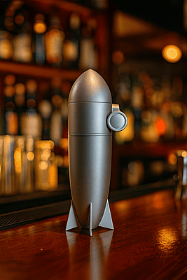 Zeppelin Cocktail Shaker Copy of Original that debuted in 1928, at the Nadir of the Roaring Twen.... SKU #: C1606. Zeppelin Cocktail Shaker Copy of Original that debuted in 1928, at the Nadir of the Roaring Twen.... SKU #: C1606.