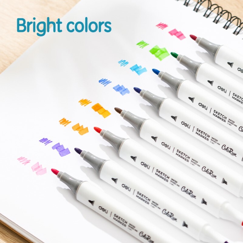 DELI C187-12 COLORUN SKETCH MARKERS DUAL-TIP