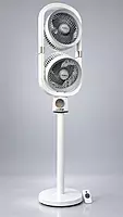 Double-Head Rechargeable Standing Fan with Remote Control