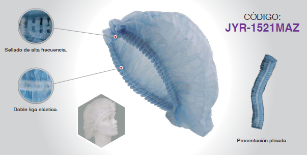 COFIA PLISADA COLOR AZUL # 21 C/1000