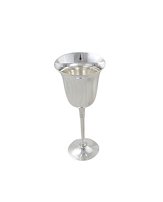 Wine Goblet 8.5"h Ribbed Stem Silver Plate