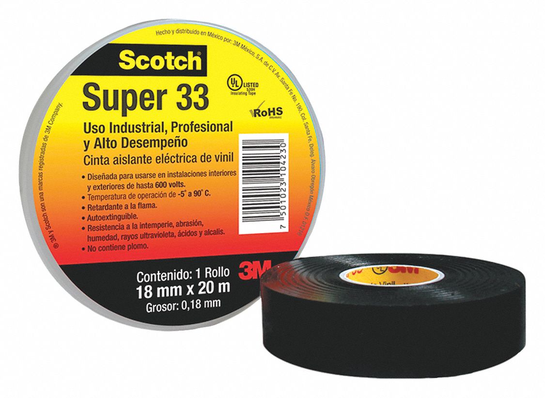 CINTA ELECTRICA NEGRA 3M SUPER 33 3/4" X 66 FT