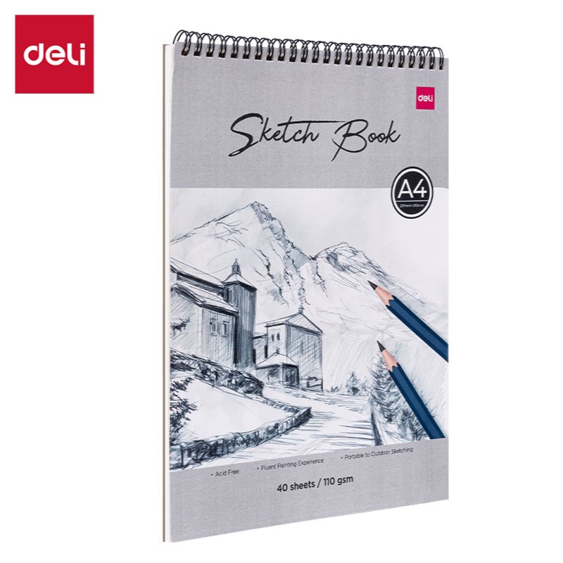 DELI C401 A4 ART SKETCH BOOK 40SHTS 110GSM