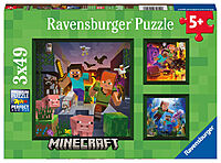 Minecraft Biomes 49 Piece Jigsaw Puzzle 3 Pack