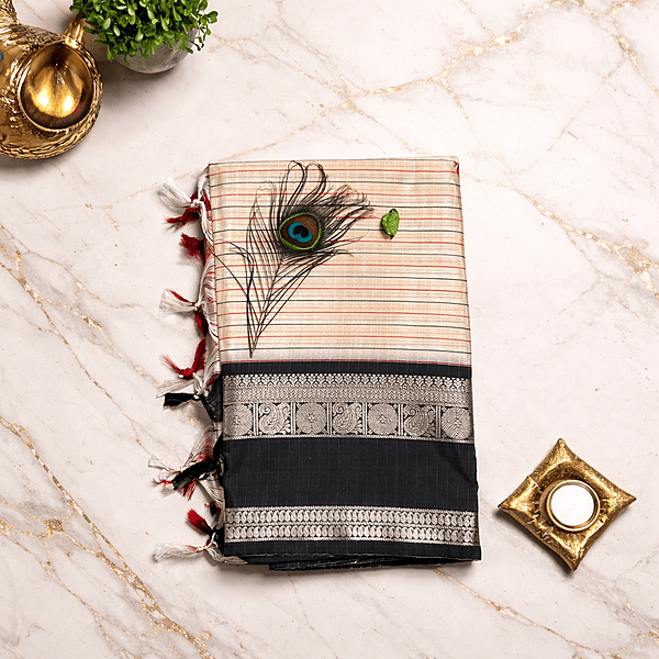 Banarasi soft silk Ganga Jamuna border