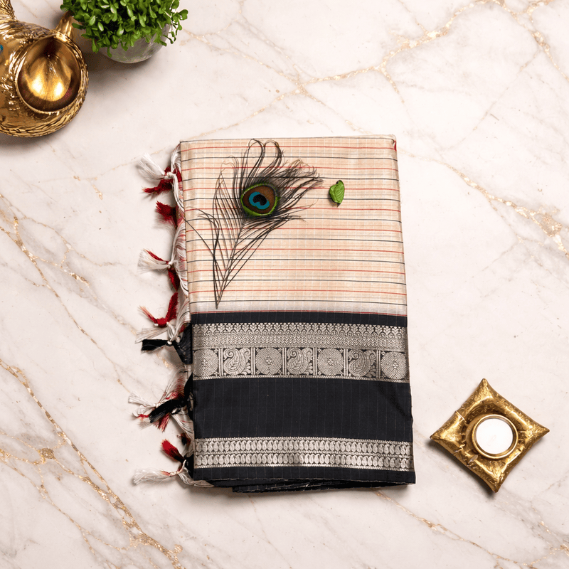 Banarasi soft silk Ganga Jamuna border