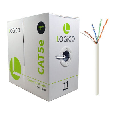 Cat5e UTP CCA 4X2X24AWG 1000Ft White