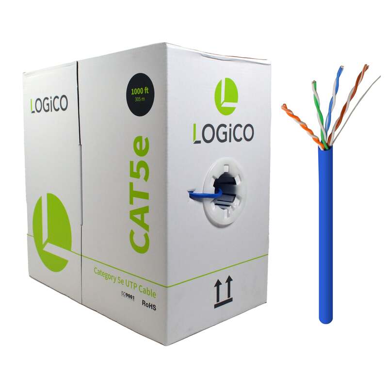 Cat5e UTP CCA 4X2X24AWG 1000Ft Blue