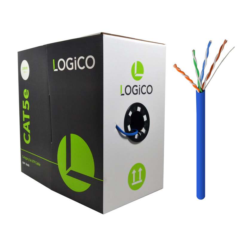 Cat5e UTP CMP 4X2X24AWG 1000Ft Blue