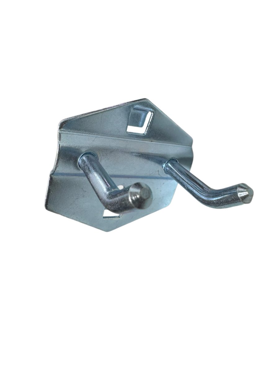 Wall Board Metal Hook, 30mm 45°, Double Hook, 5-Pack | HK3045D-5