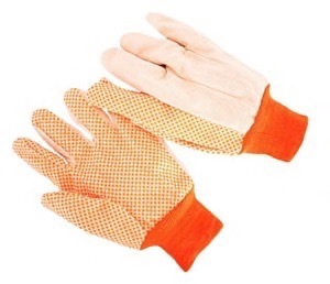 Knit Glove Orange Polka Dots