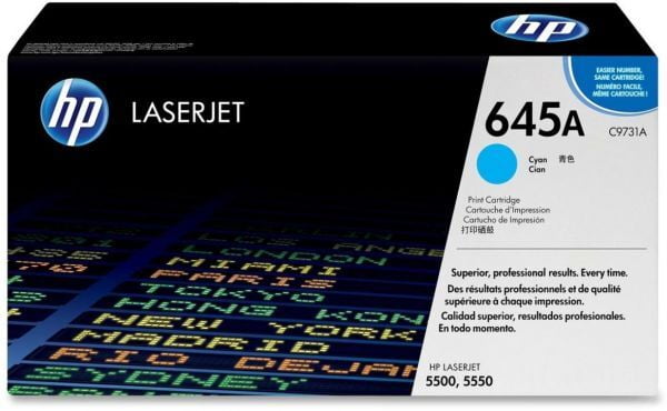 HP 645A Cyan Original LaserJet Toner Cartridge C9731A HP 645A Cyan Original LaserJet Toner Cartridge C9731A