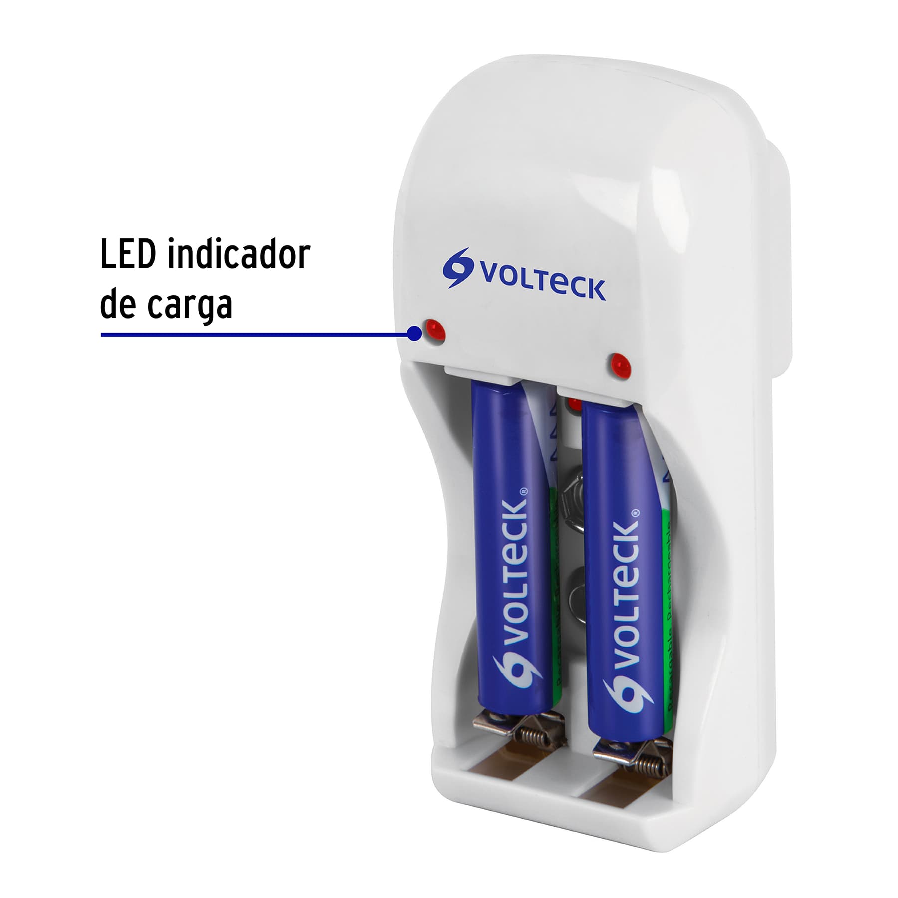 Cargador de pilas, AA, AAA y 9V, incluye 2 pilas AAA - CA-RE-7 / 46043