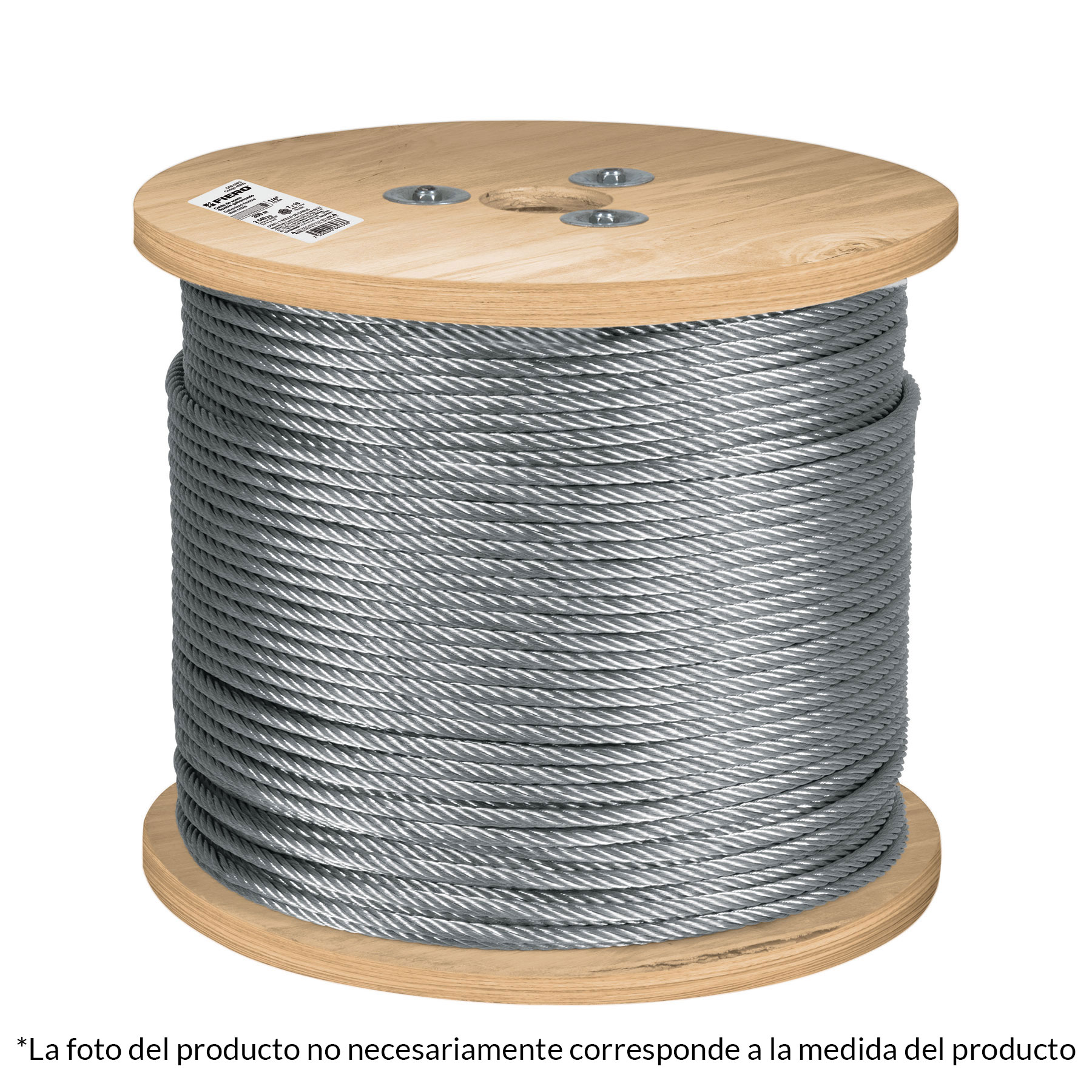 Metro de cable flexible 1/2' de acero 7x19 hilos, 75 m - CAB-1/2F / 48819