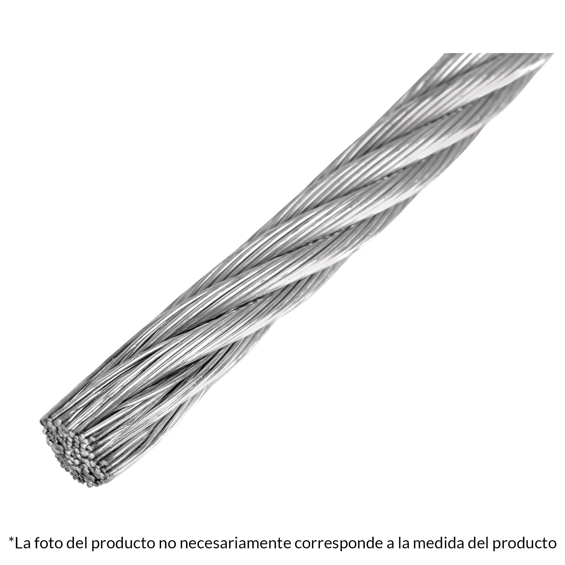 Metro de cable rígido 1/2' de acero 7x7 hilos, 75 m - CAB-1/2R / 48815