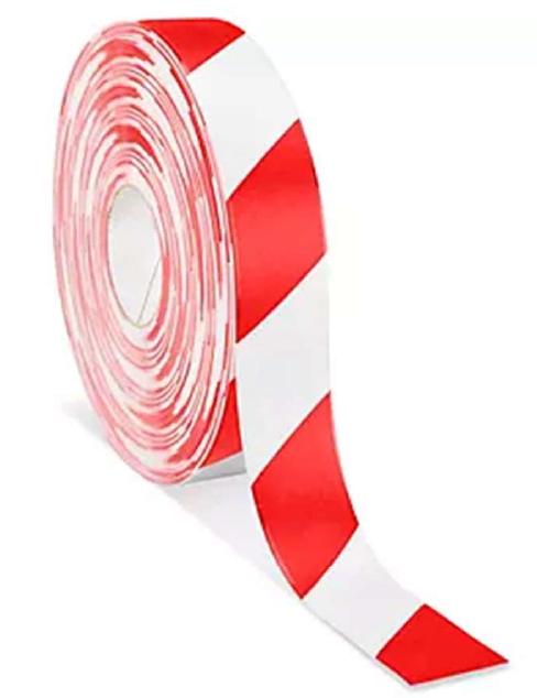 CINTA VINIL ALTA CALIDAD BLANCO / ROJO 2" X 100'