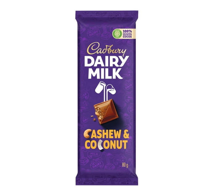 Cadbury Slab Cashew & Coconut 80g