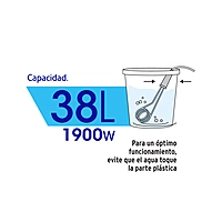 Calentador de inmersión para agua #10, 1900W, 38 L Volteck - CAGU-10 / 49981