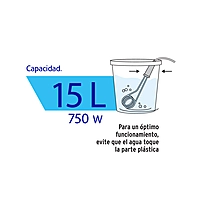 Calentador de inmersión para agua #4, 750W, 15 L Volteck - CAGU-4 / 46306