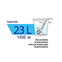 Calentador de inmersión para agua #6, 1100W, 23 L Volteck - CAGU-6 / 46308