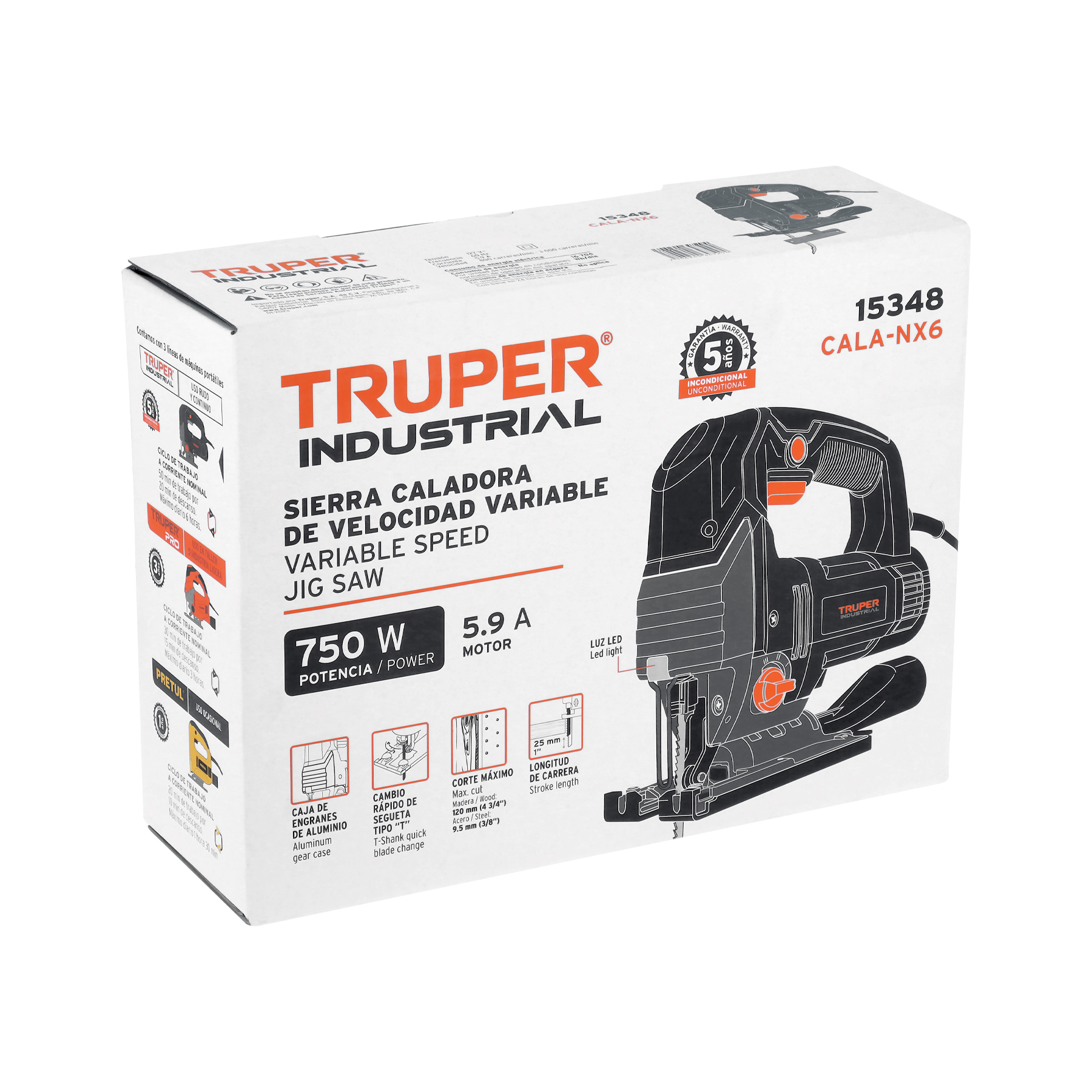 Sierra caladora 750 W 6A velocidad variable, industrial - CALA-NX6 / 15348