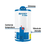 CALE-38D Calentador de agua, de depósito, gas LP, 38 litros Foset