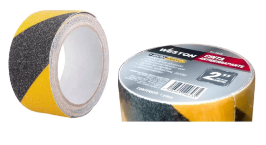 CINTA ANTIDERRAPANTE AMARILLO NEGRO 2" X 5 MTS