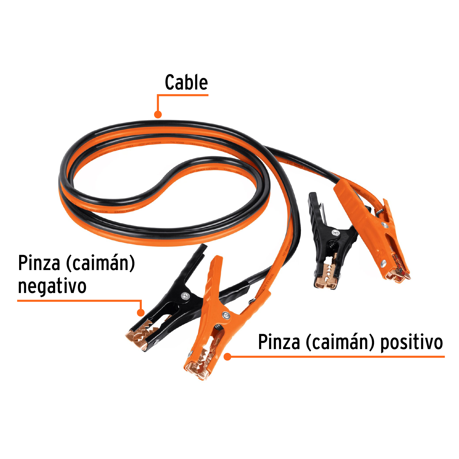 Cables pasa corriente 3 m, 225 A, 8 AWG, con funda, Truper - 17543 - CAP-3008T - Caja con 2 Pieza – Master 10