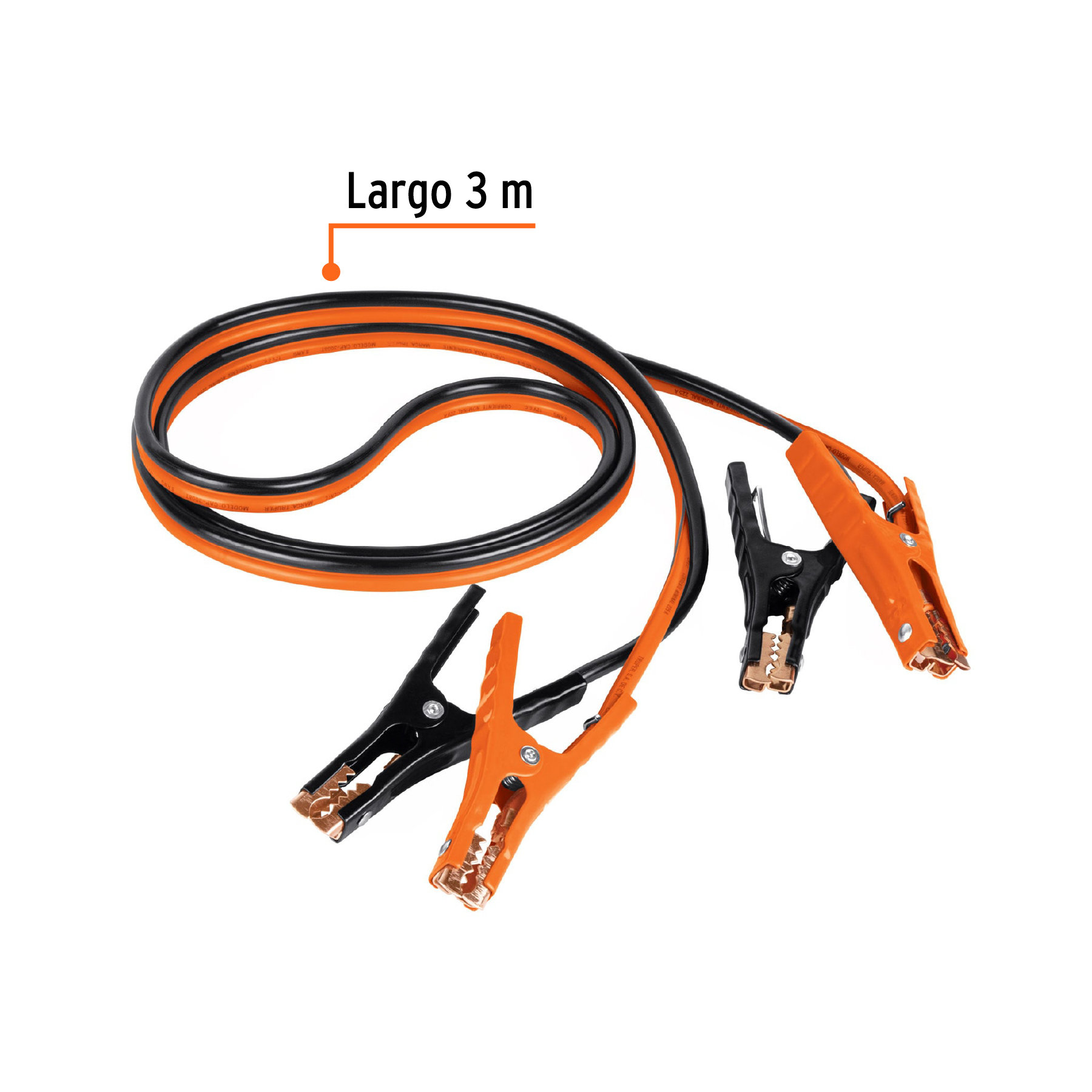 Cables pasa corriente 3 m, 225 A, 8 AWG, con funda, Truper - 17543 - CAP-3008T - Caja con 2 Pieza – Master 10